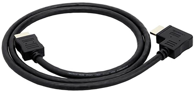 Side Angle Elbow HDMI Cable AmazonBasics