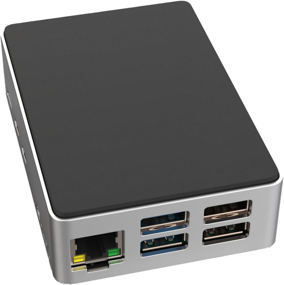 Raspberry Pi 5 FLIRC Case Aluminium Casing in Silver/Black